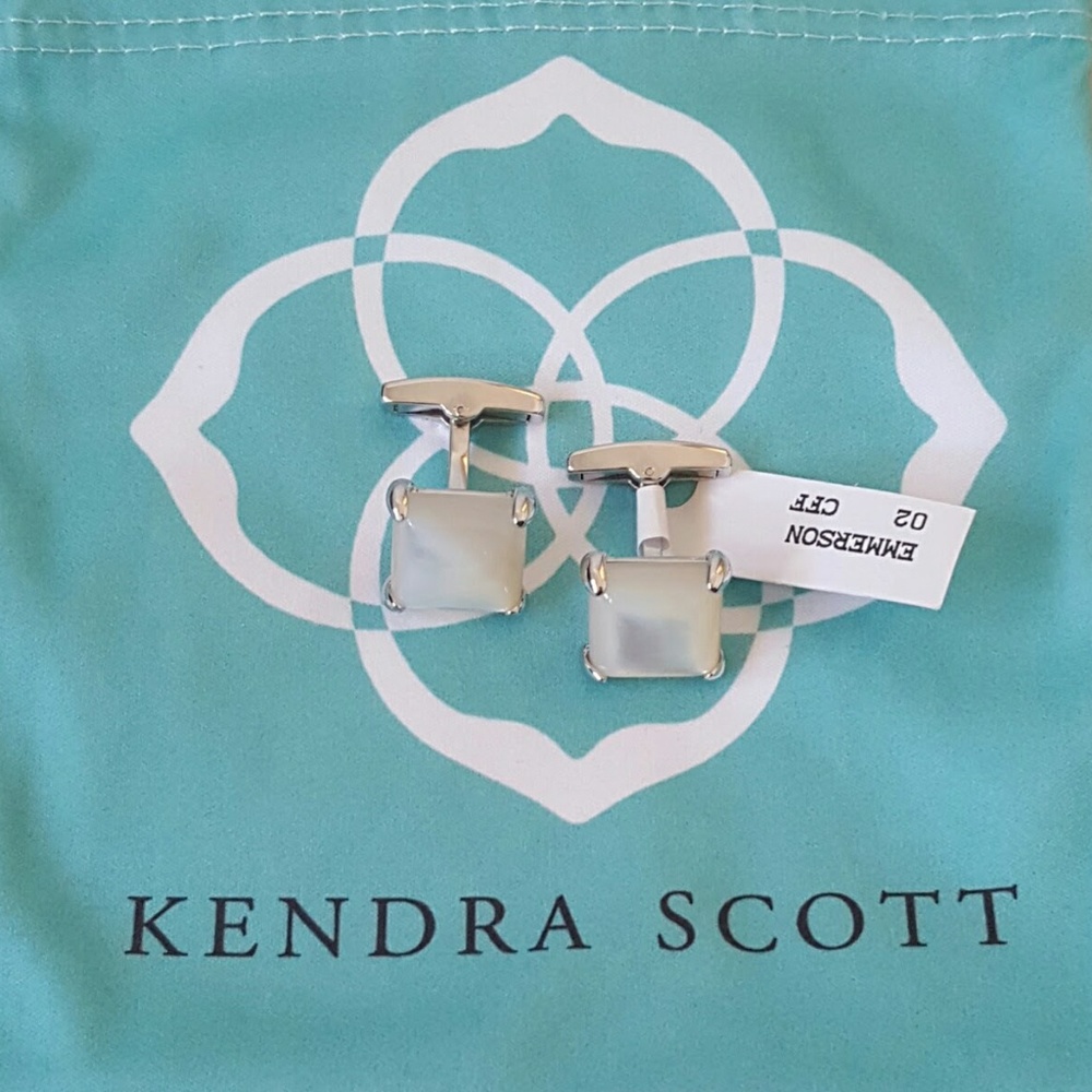 NWT Kendra Scott Emmerson Cuff Links Ivory MOP